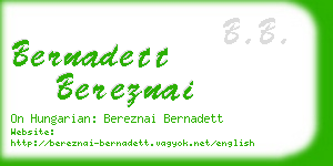 bernadett bereznai business card